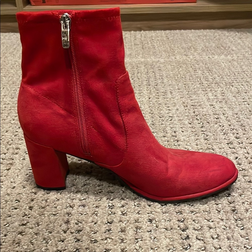 Red Suede Ankle Boots